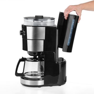 BEEM Filterkaffeemaschine Kaffeemaschine, 1.25l Kaffeekanne, Papierfilter, Glaskanne Bohnen und gemahlenem Kaffee 10 Tassen Warmhalteplatte