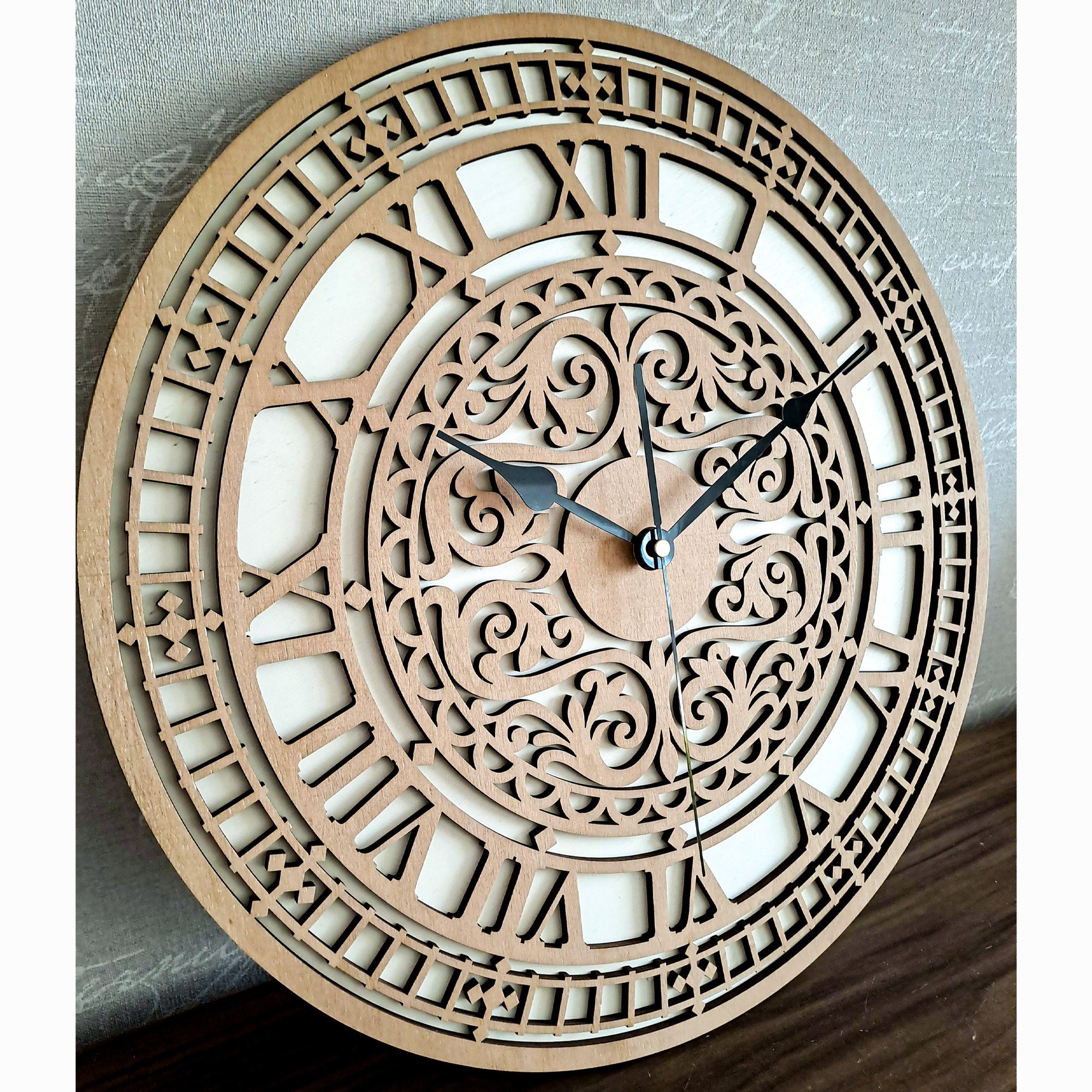 ORNAMENTI Wanduhr VINTAGE, grosse, holz, hingucker Wanduhr, BIG BEN, Ulmenb günstig online kaufen