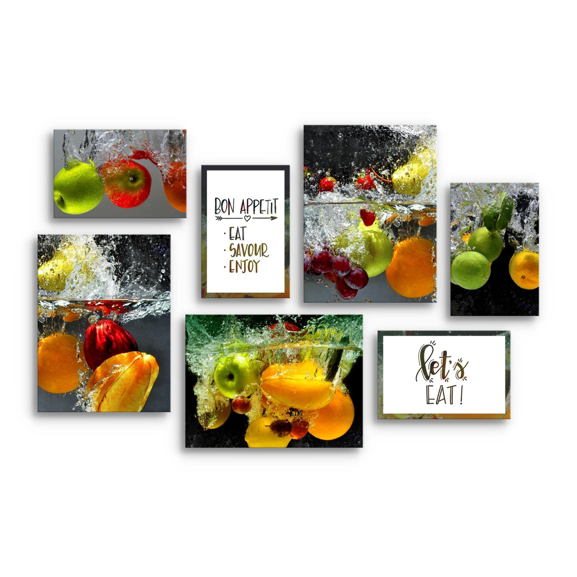 Novart Wandbild Wandbilder Küche Kaffee - AUFHÄNGFERTIG - Küchenbilder Obst günstig online kaufen