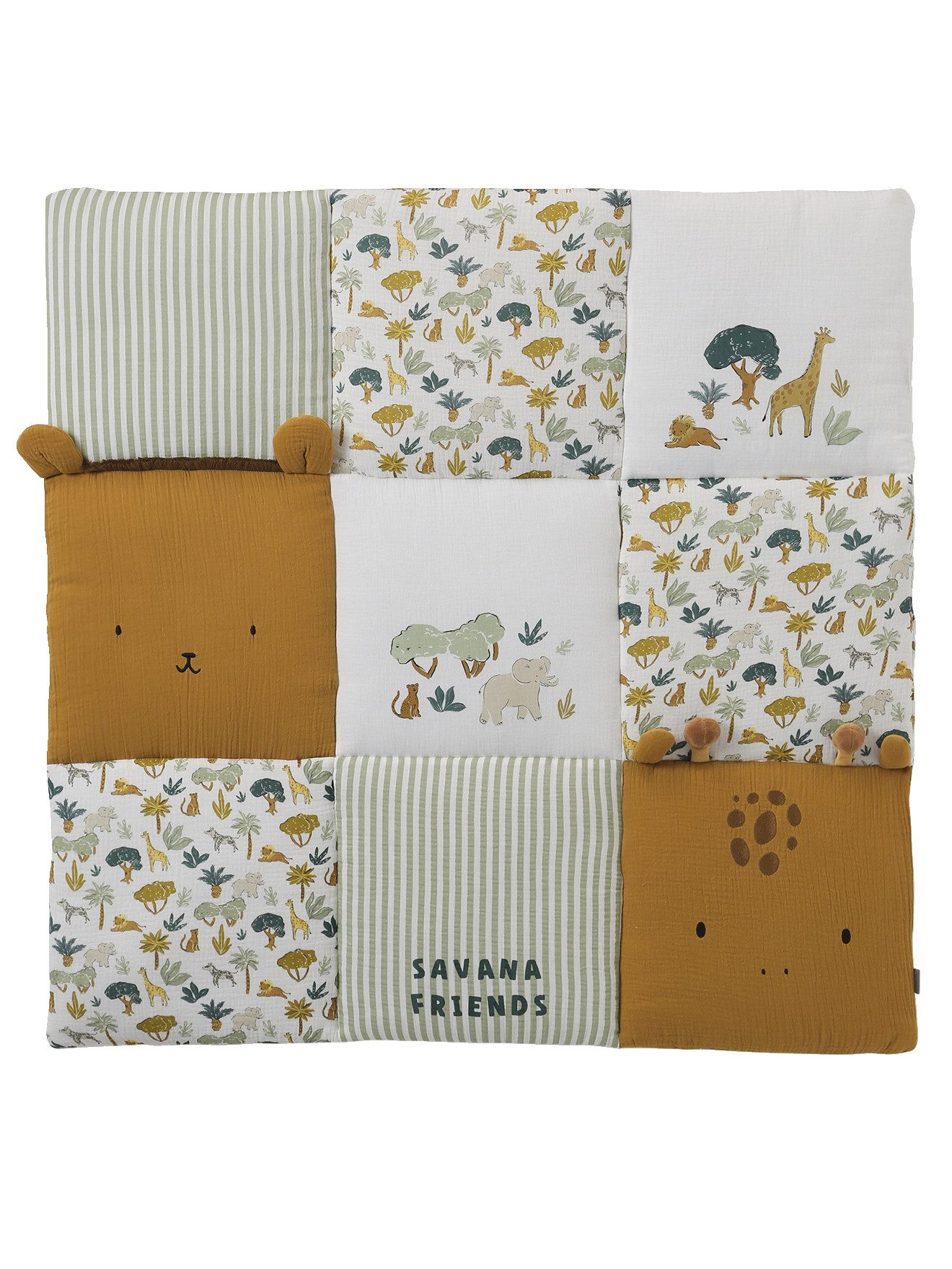 Babydecke Baby Patchwork-Spieldecke/Laufstalleinlage SAVANNE, vertbaudet günstig online kaufen