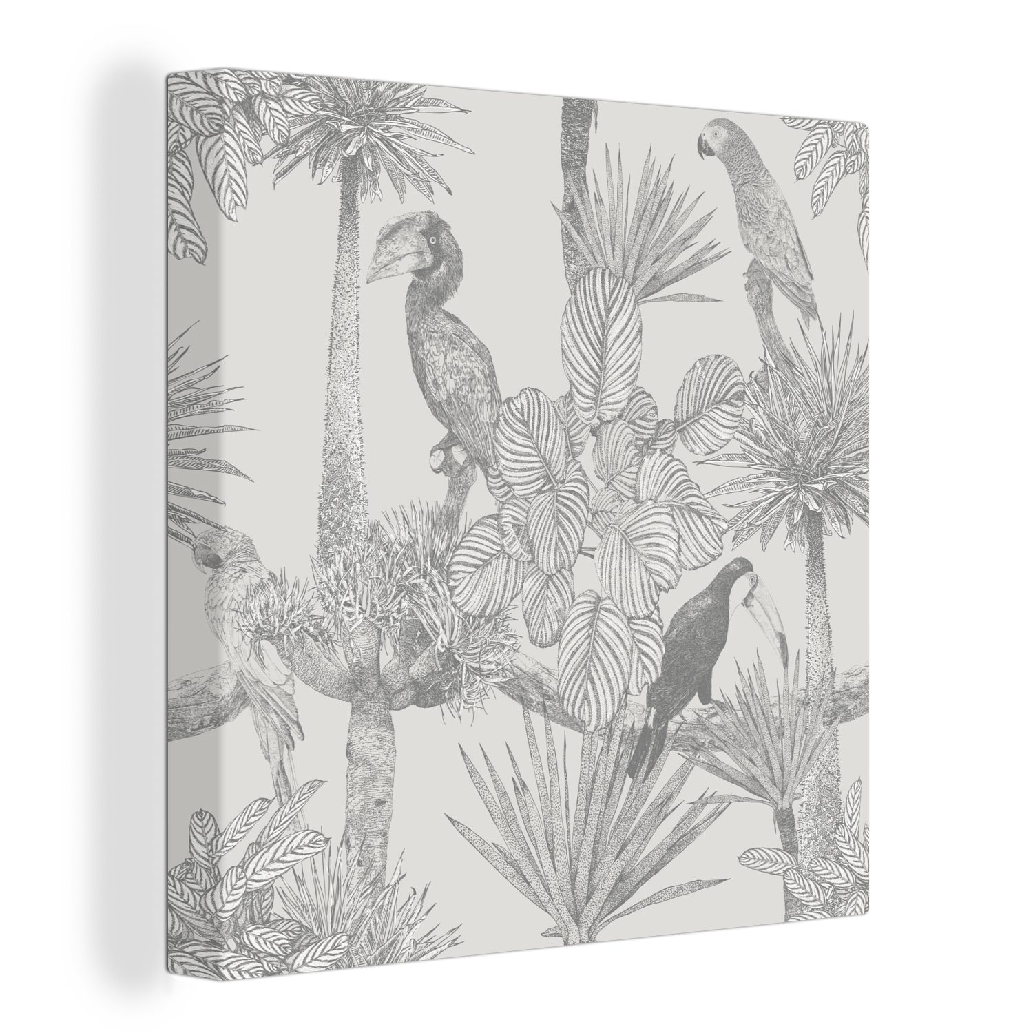 OneMillionCanvasses® Leinwandbild Natur - Muster - Vogel, (1 St), Leinwand Bilder für Wohnzimmer Schlafzimmer