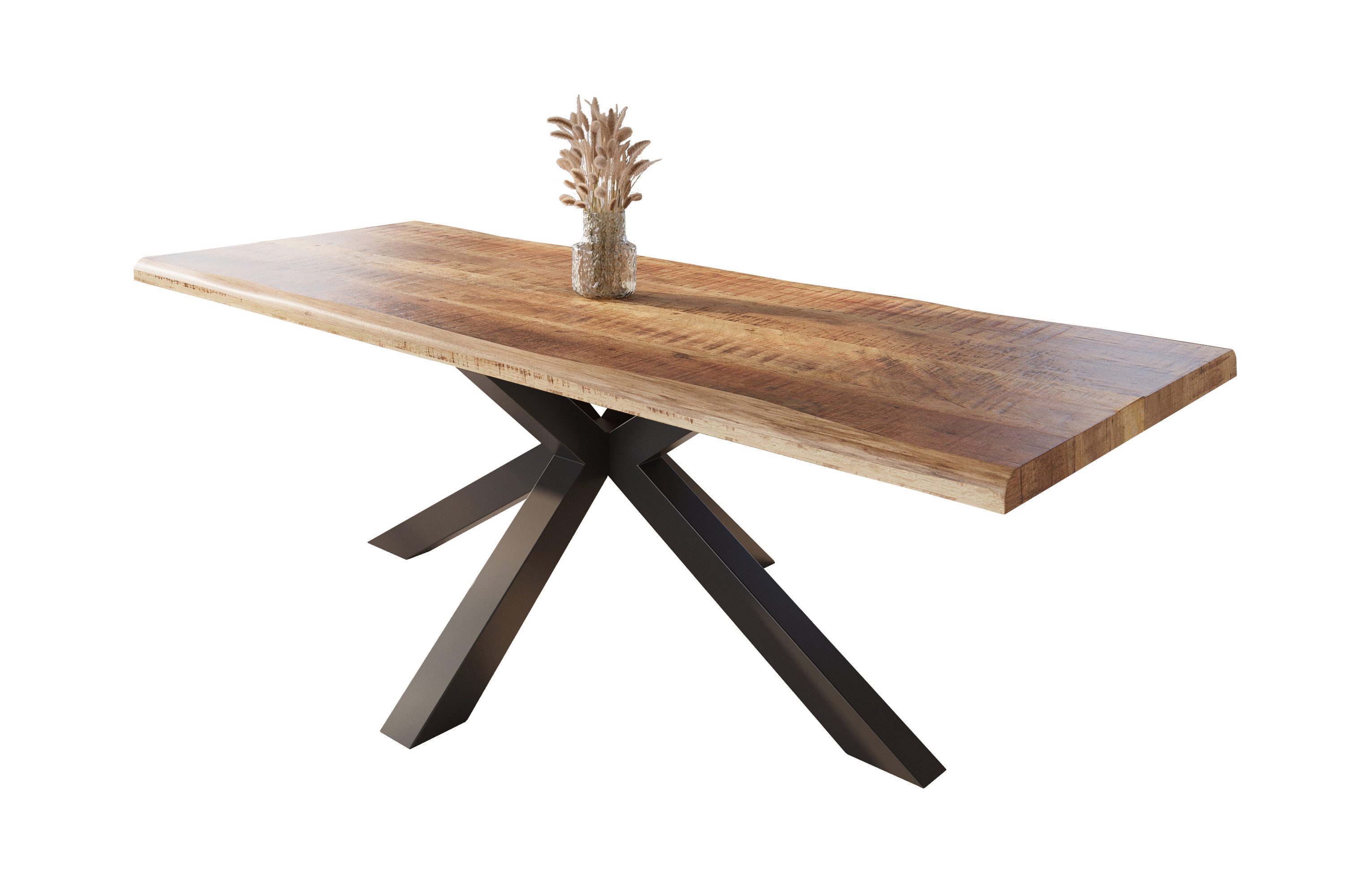SAM® Esstisch Waves_Spider, Mangoholz, gedoppelte Tischplatte, günstig online kaufen