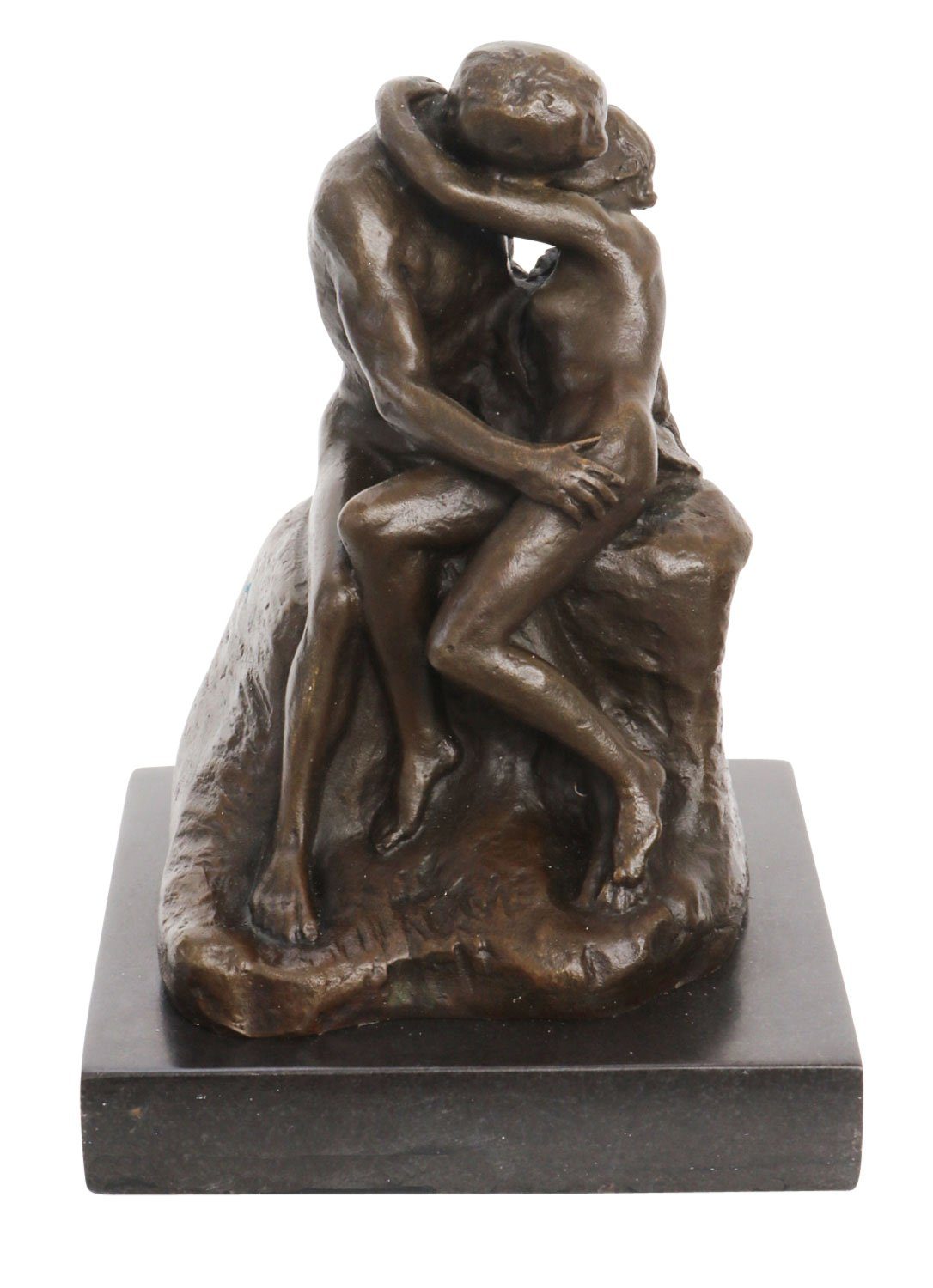 der nach Rodin Bronzeskulptur Liebespaar Rep 14cm Kuss Bronze Aubaho Skulptur Skulptur