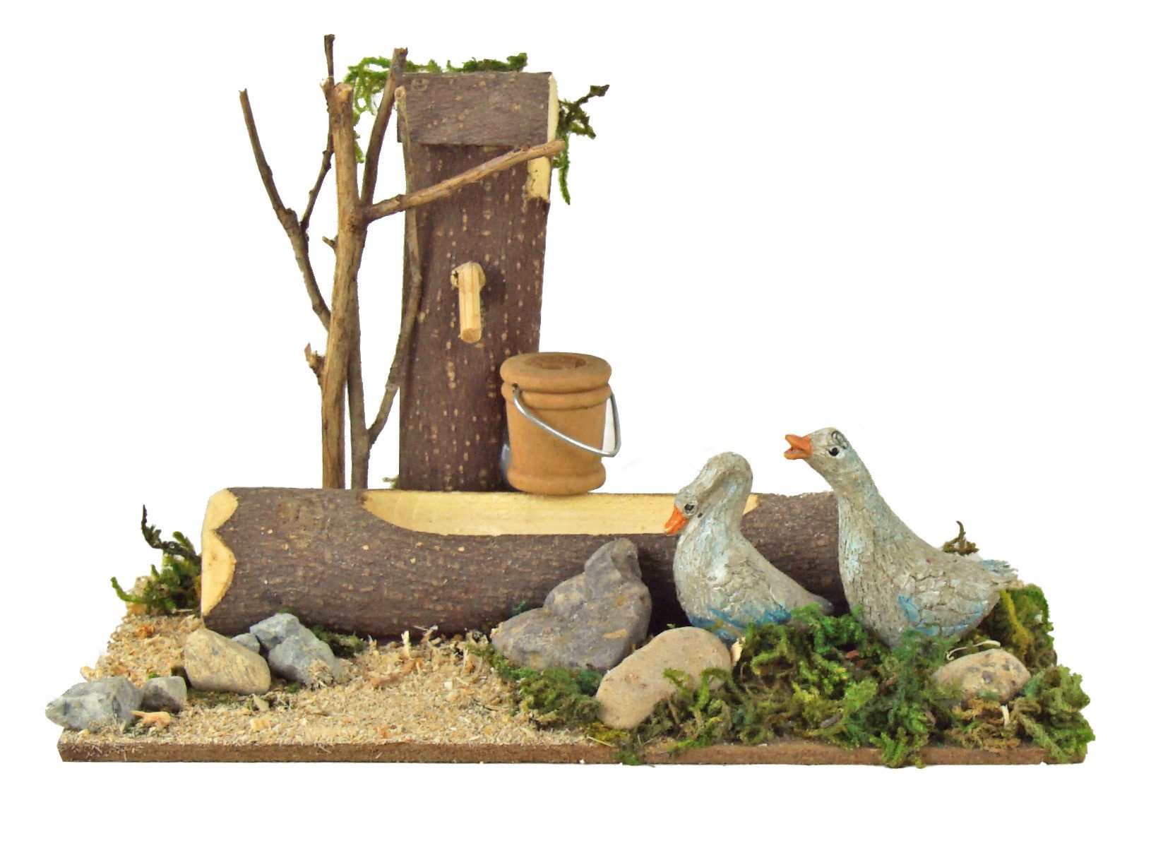 Eurosouvenir Krippen-Zubehör Liebevoller Krippenbrunnen mit Gänsen – Für Ihre Weihnachtskrippe (1 St), Krippenzubehör