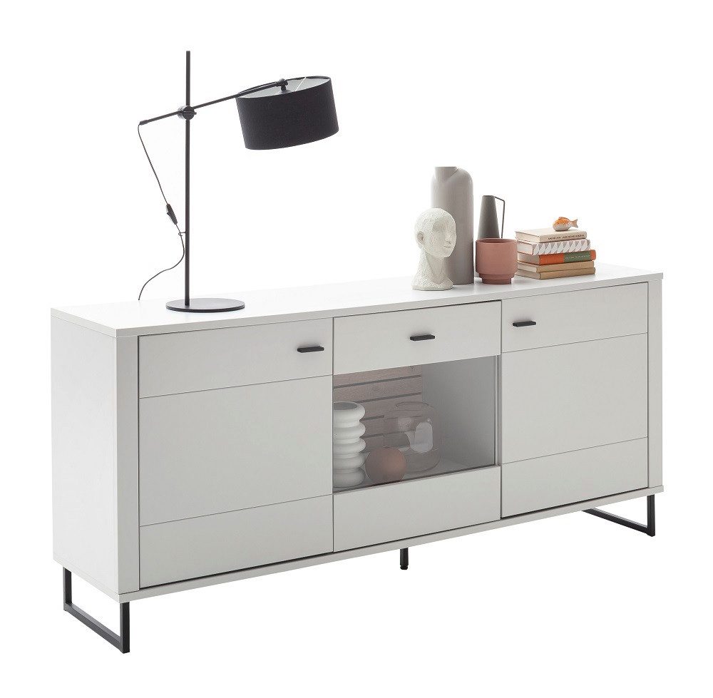 MCA furniture Sideboard Sideboard Louisiana, Modern White, ohne Beleuchtung (1 St), Wohnzimmerschrank, Wohnwand, Anbauwand, modern