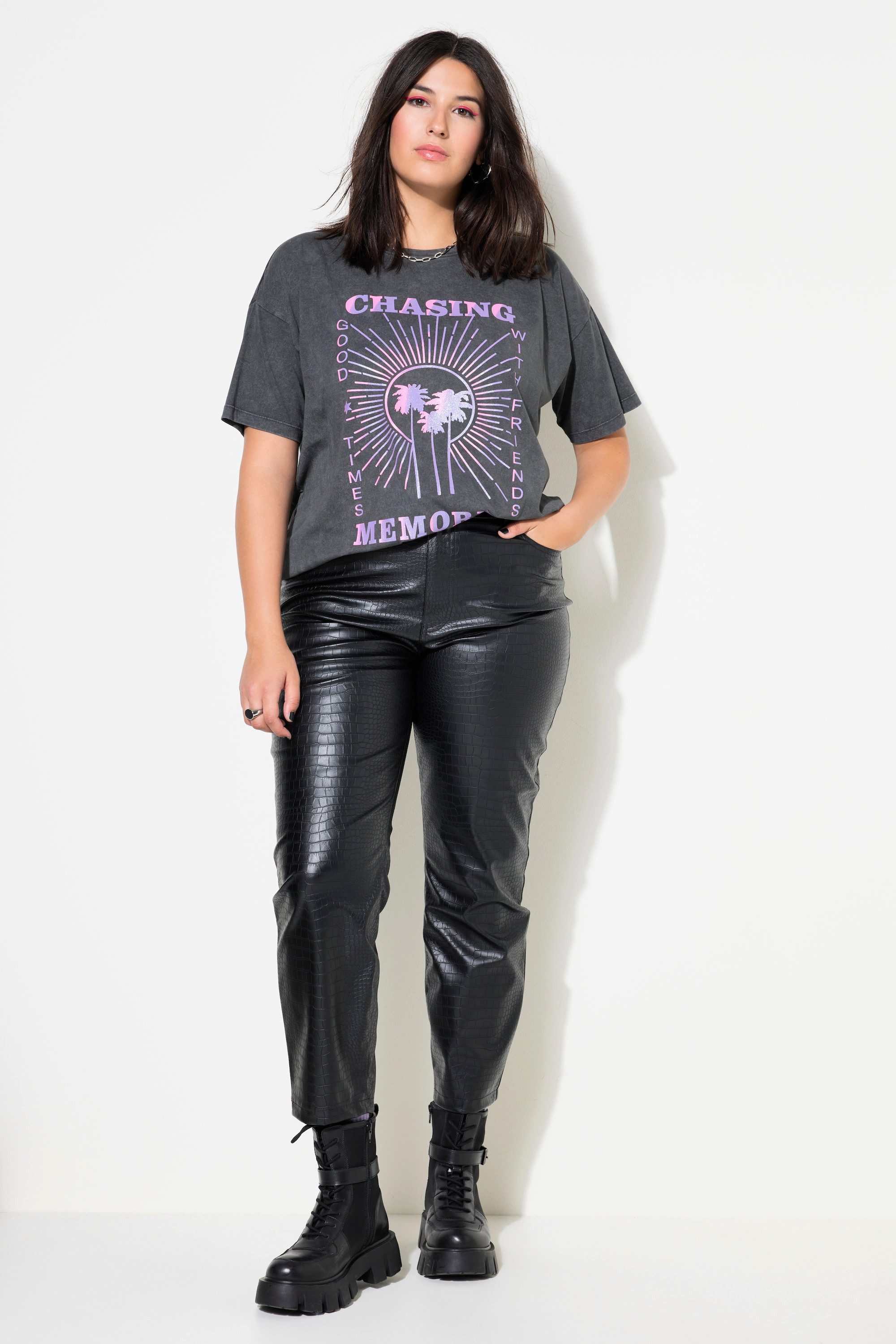 Studio Untold Funktionshose Hose Lederoptik Krokoprint günstig online kaufen