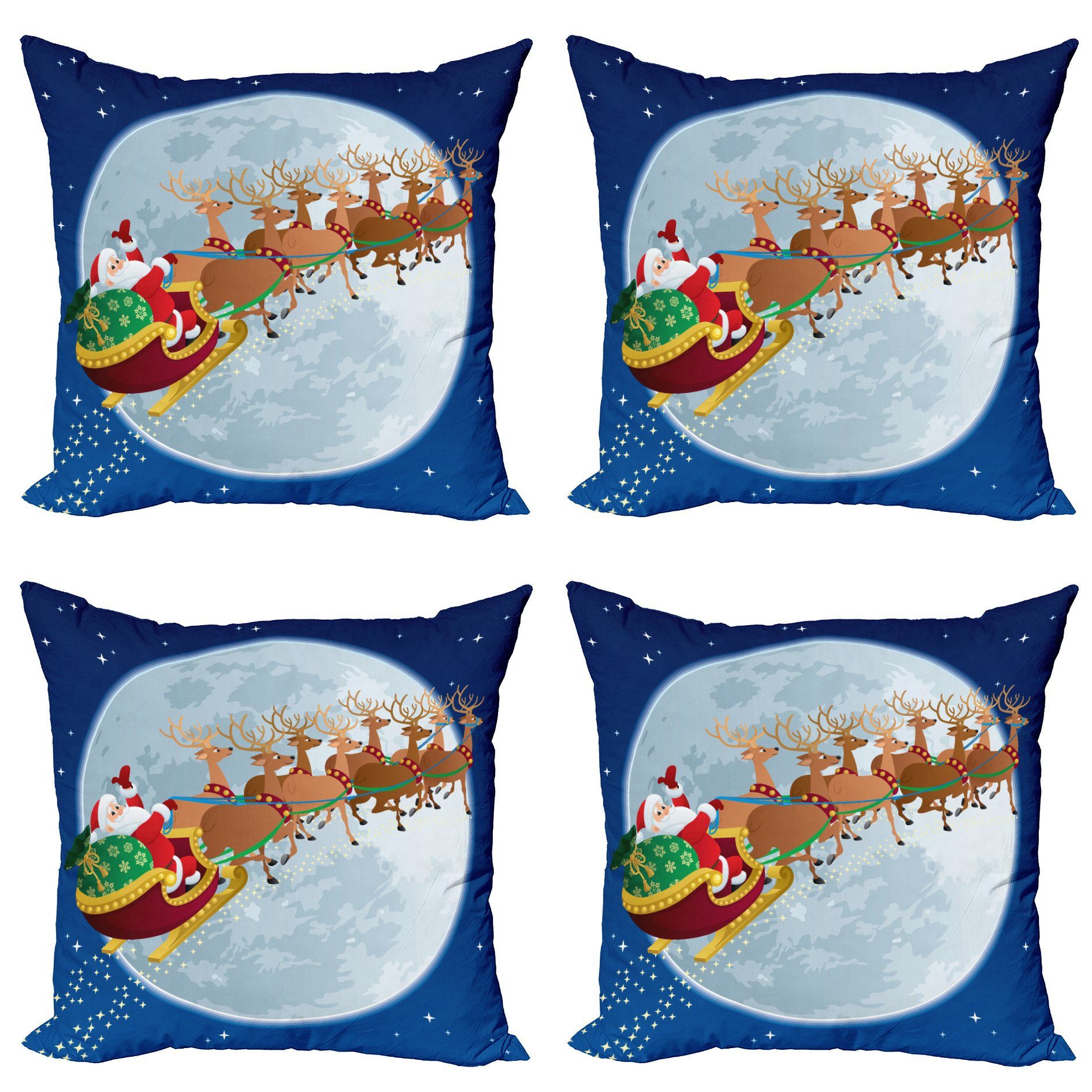 Kissenbezüge Modern Accent Weihnachtsmann Doppelseitiger (4 Digitaldruck, Heilig Abakuhaus Abend Stück)