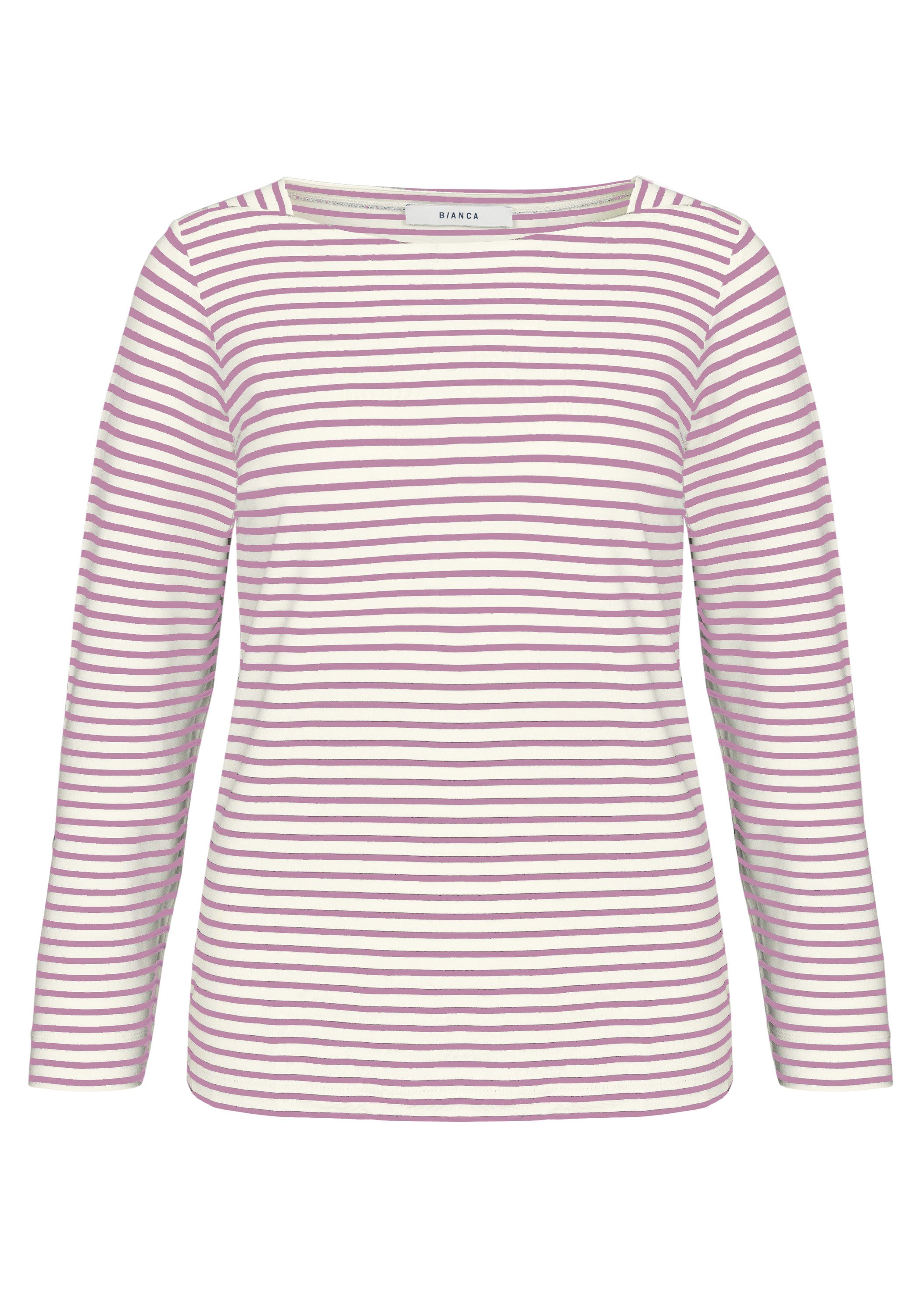 bianca Langarmshirt LOTTE in coolem Ringellook in aktueller Saisonfarbe günstig online kaufen