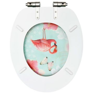 vidaXL WC-Sitz Toilettensitz mit Soft-Close-Deckel MDF Flamingo-Design (1-St)
