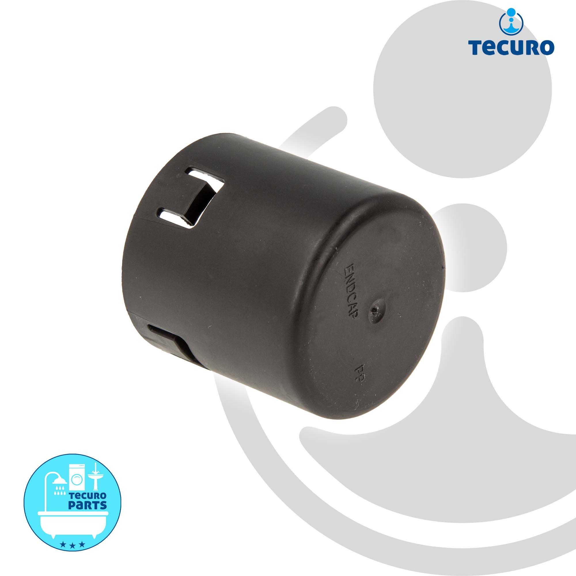 tecuro Drainagerohr Endkappe - Kabelschutzrohr, mit Klicksystem, PP-schwarz, für Rohr DN50