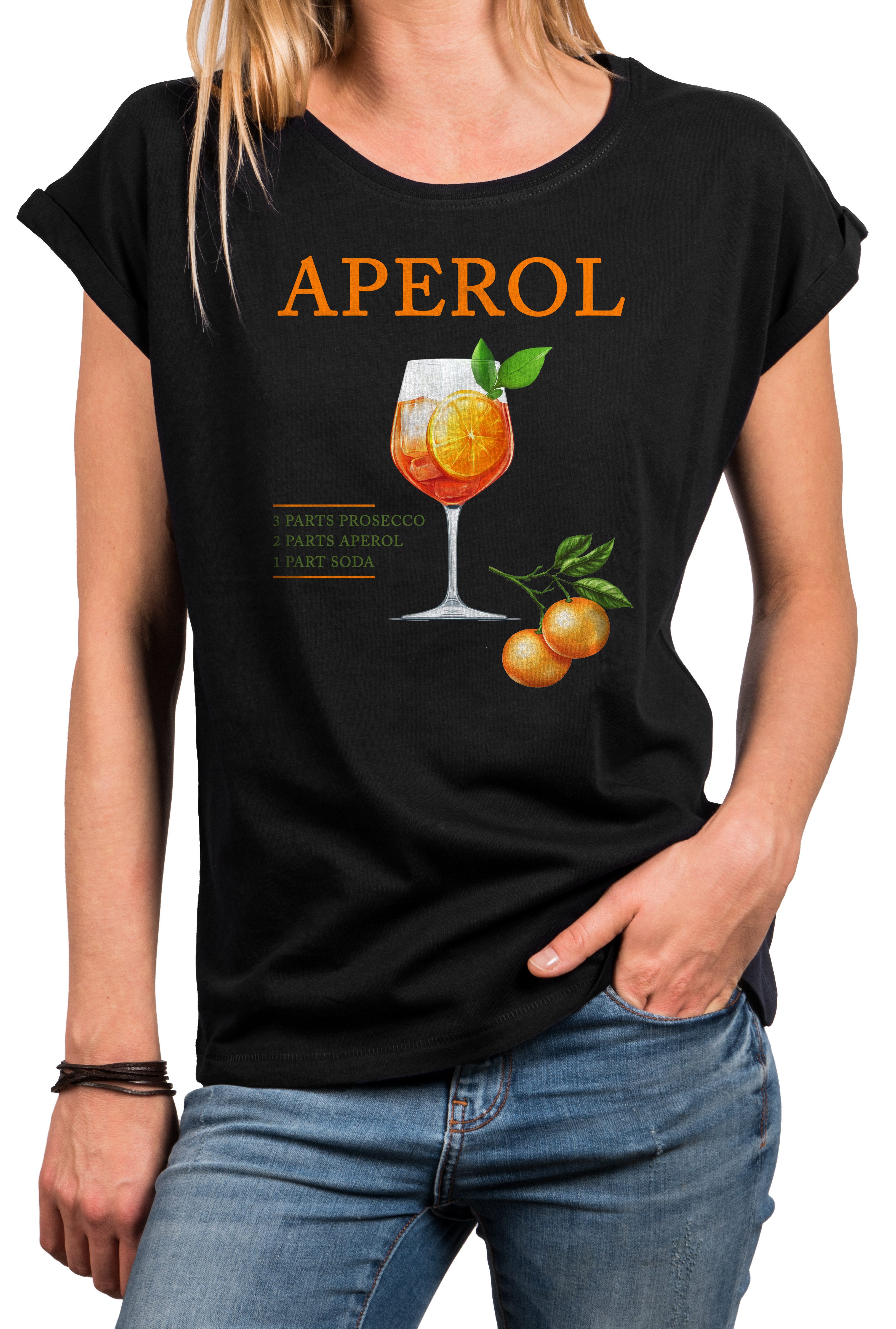 MAKAYA Print-Shirt Damen mit Orangen Motiv günstig online kaufen