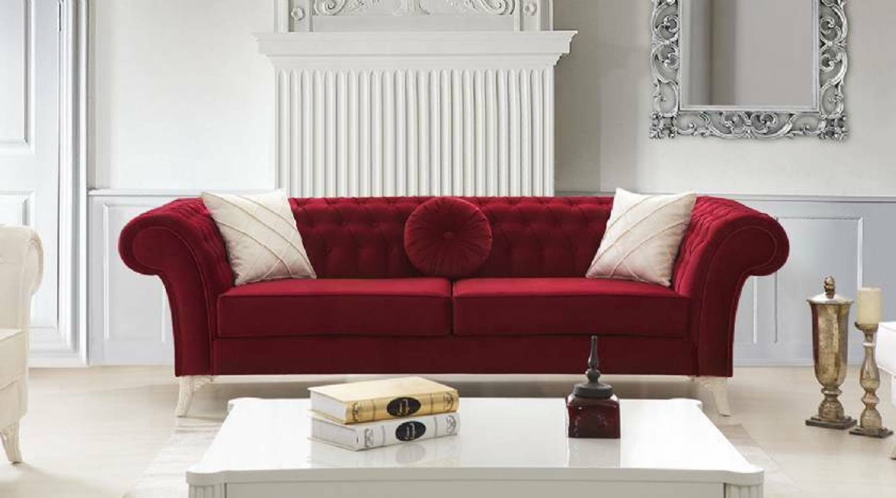 JVmoebel Chesterfield-Sofa, Chesterfield Samt Sofa 4 Sitzer Designer Couchen Couch Stoff