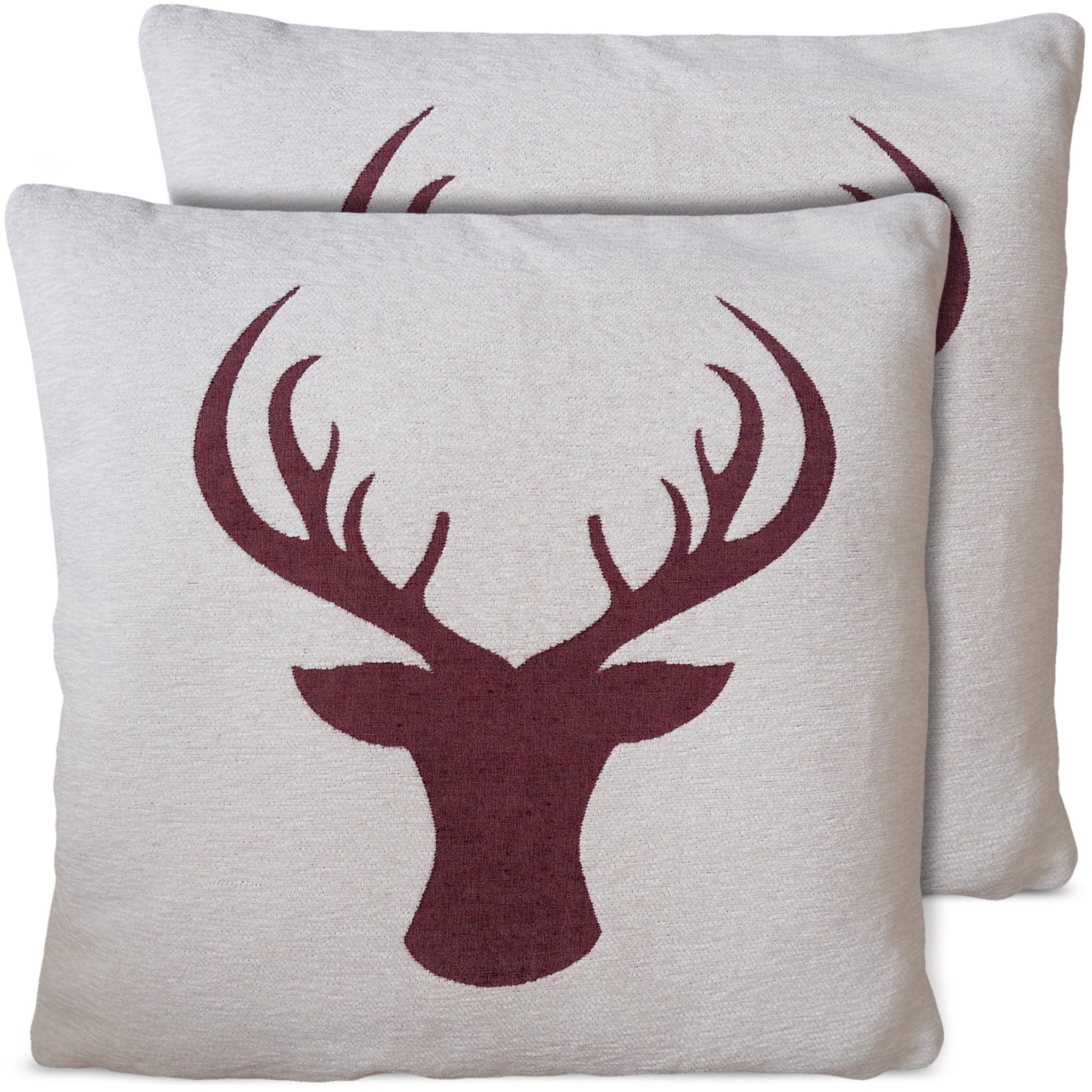 matches21 HOME & HOBBY Kissenbezüge 2er Set Kissenhüllen 45x45 cm beige mit günstig online kaufen