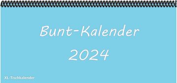 E&Z Verlag Gmbh Schreibtischkalender Bunt - Kalender XL 2024 in der Trendfarbe himmelblau