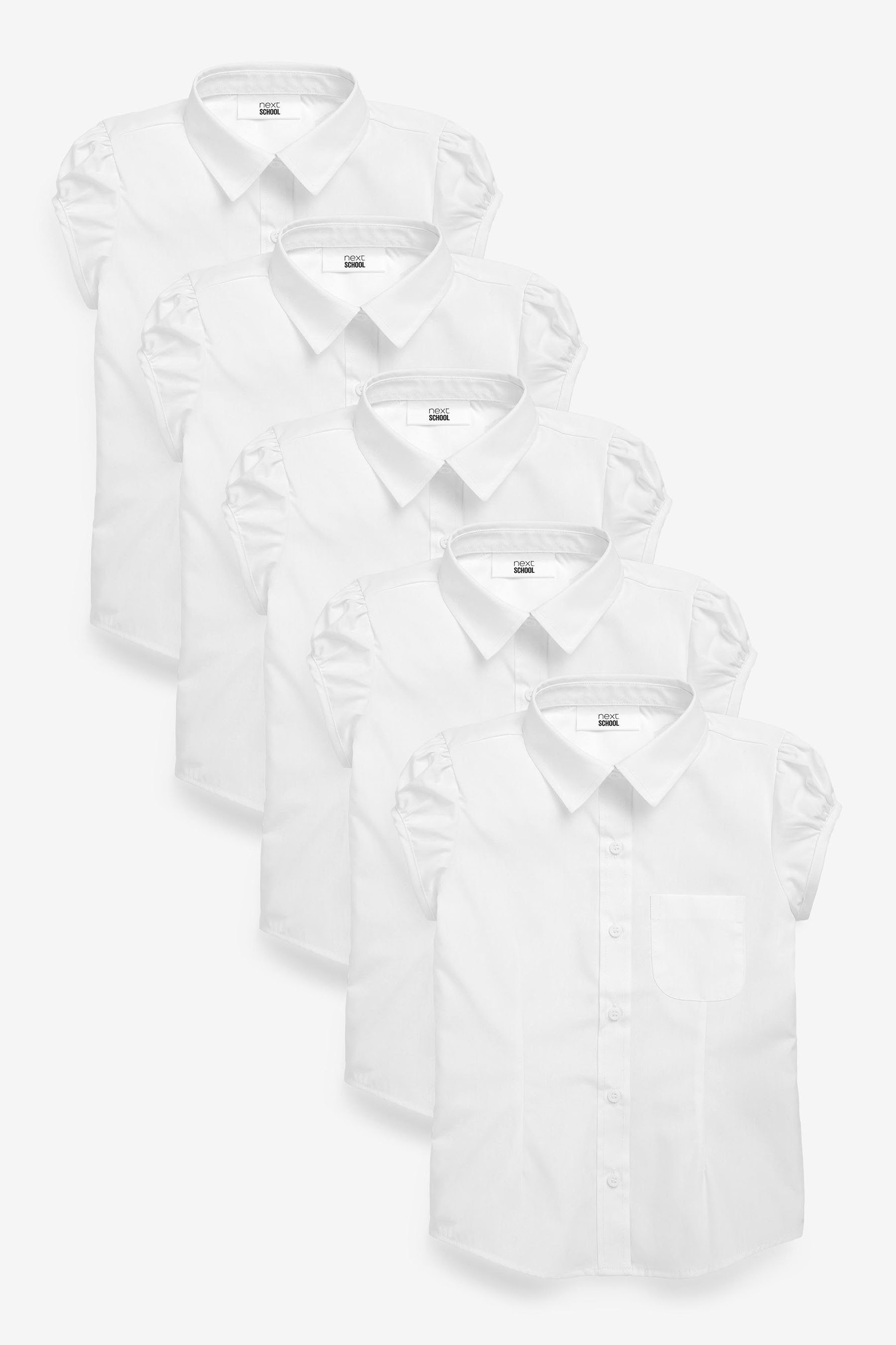 T-Shirts Puffärmeln, Kurzarmbluse mit (5-tlg) 5er-Pack Next