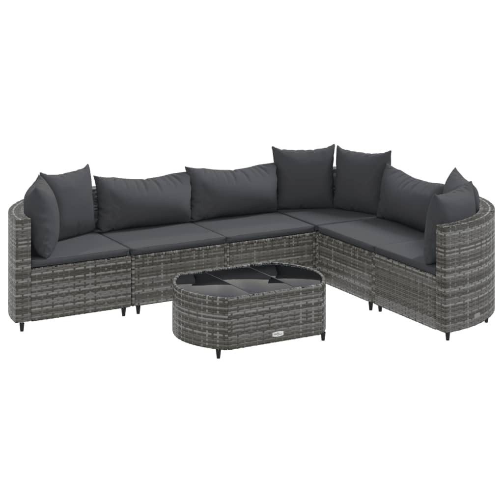vidaXL Gartenlounge-Set 7-tlg. Garten-Sofagarnitur mit Kissen günstig online kaufen