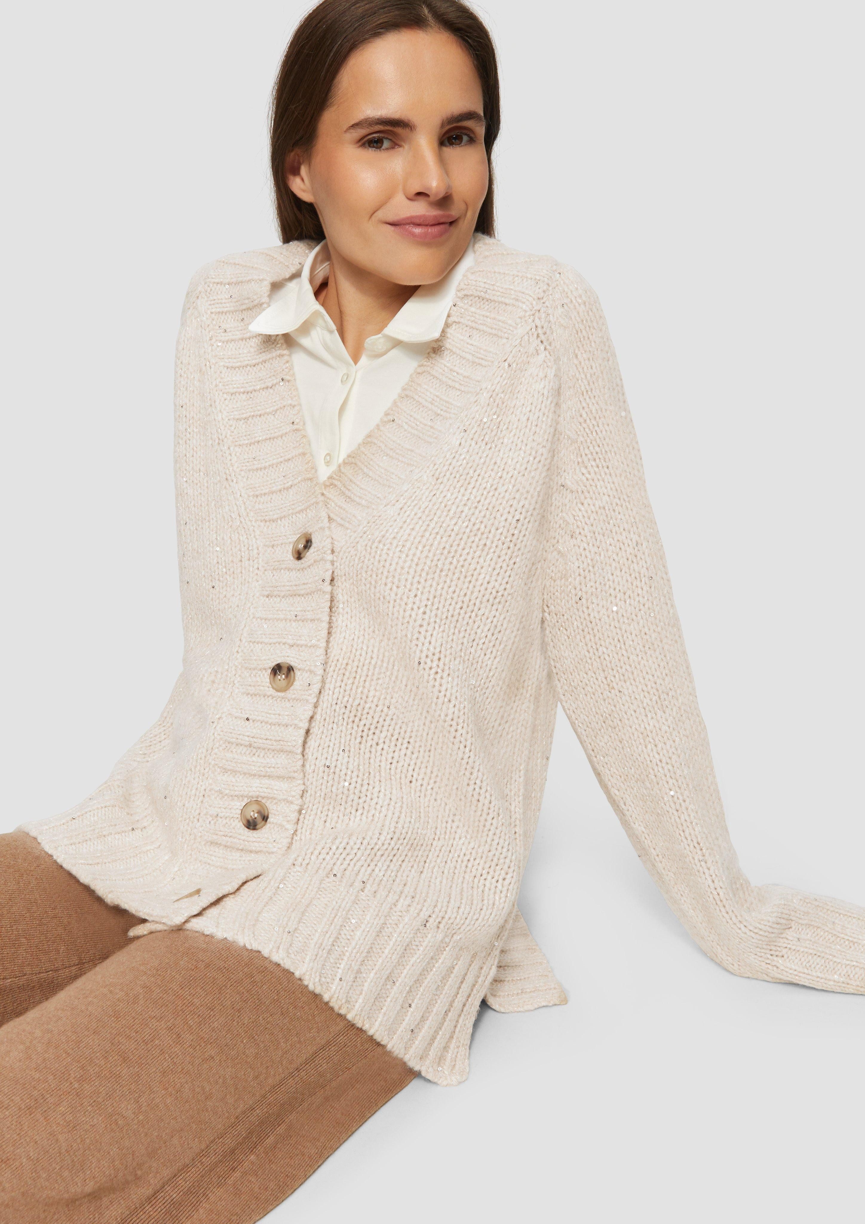 s.Oliver Strickjacke Oversized Cardigan mit Glitzergarn günstig online kaufen