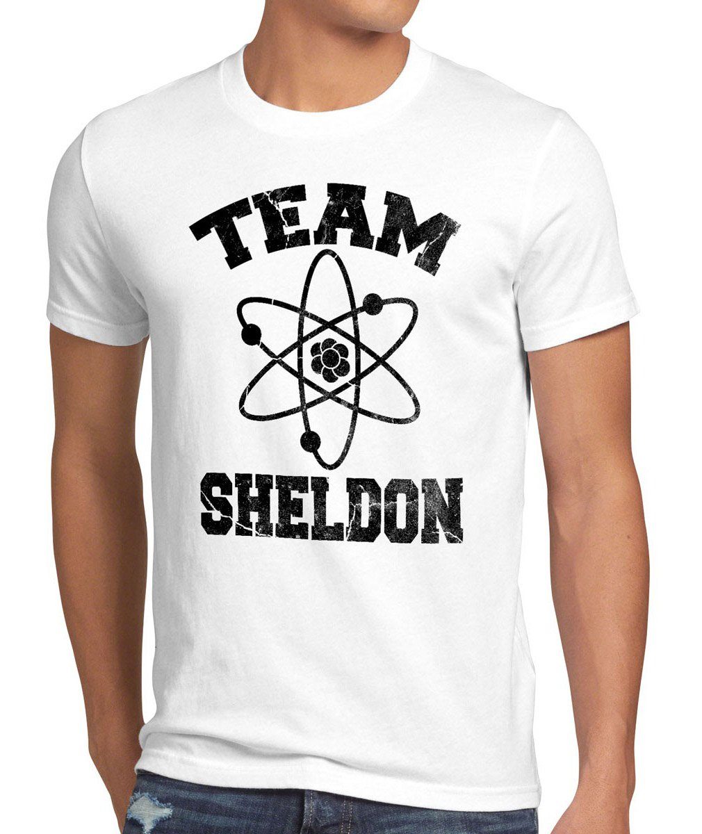 style3 Print-Shirt Herren T-Shirt Sheldon College Team big cooper theory leonard bang tbbt football weiß