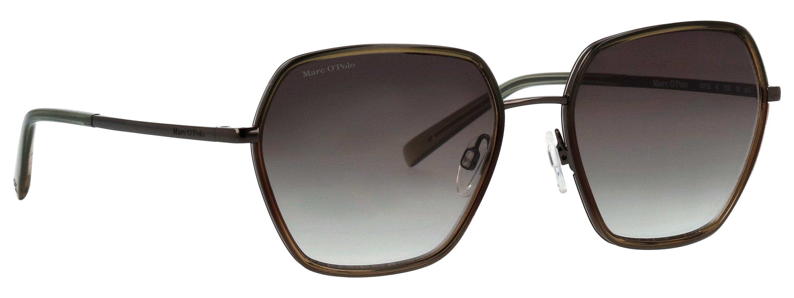 Marc O'Polo Sonnenbrille Modell 505122 Form Hexagon, Logoschriftzug auf Bügel, Metallfassung