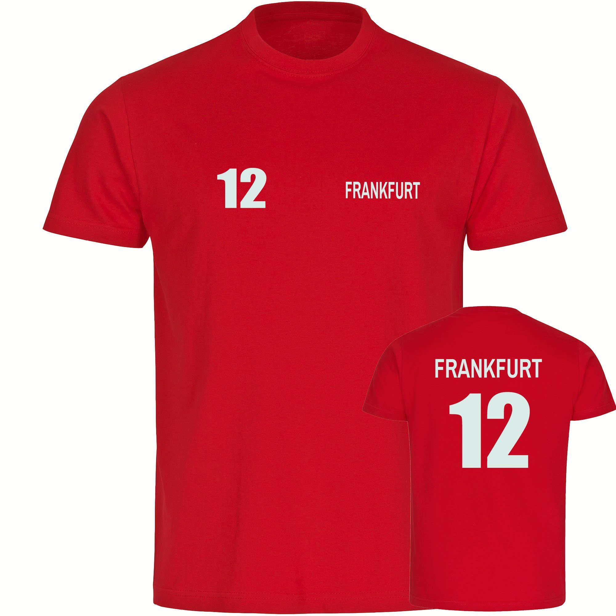 multifanshop T-Shirt Herren Frankfurt - Trikot Nummer 12 - Männer