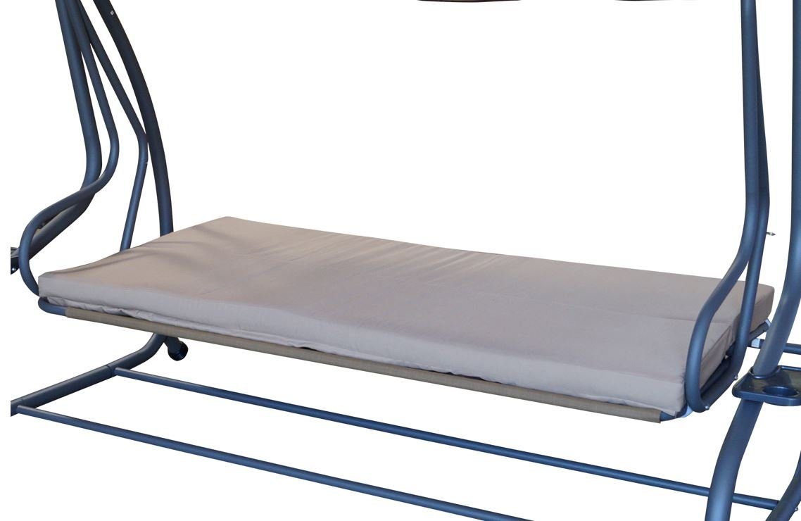 DEGAMO Hollywoodschaukel MIAMI, 4-Sitzer, 2 tlg., 4-sitzer, Liegefunktion, Gestell grau, Bezüge beige, Schutzhülle
