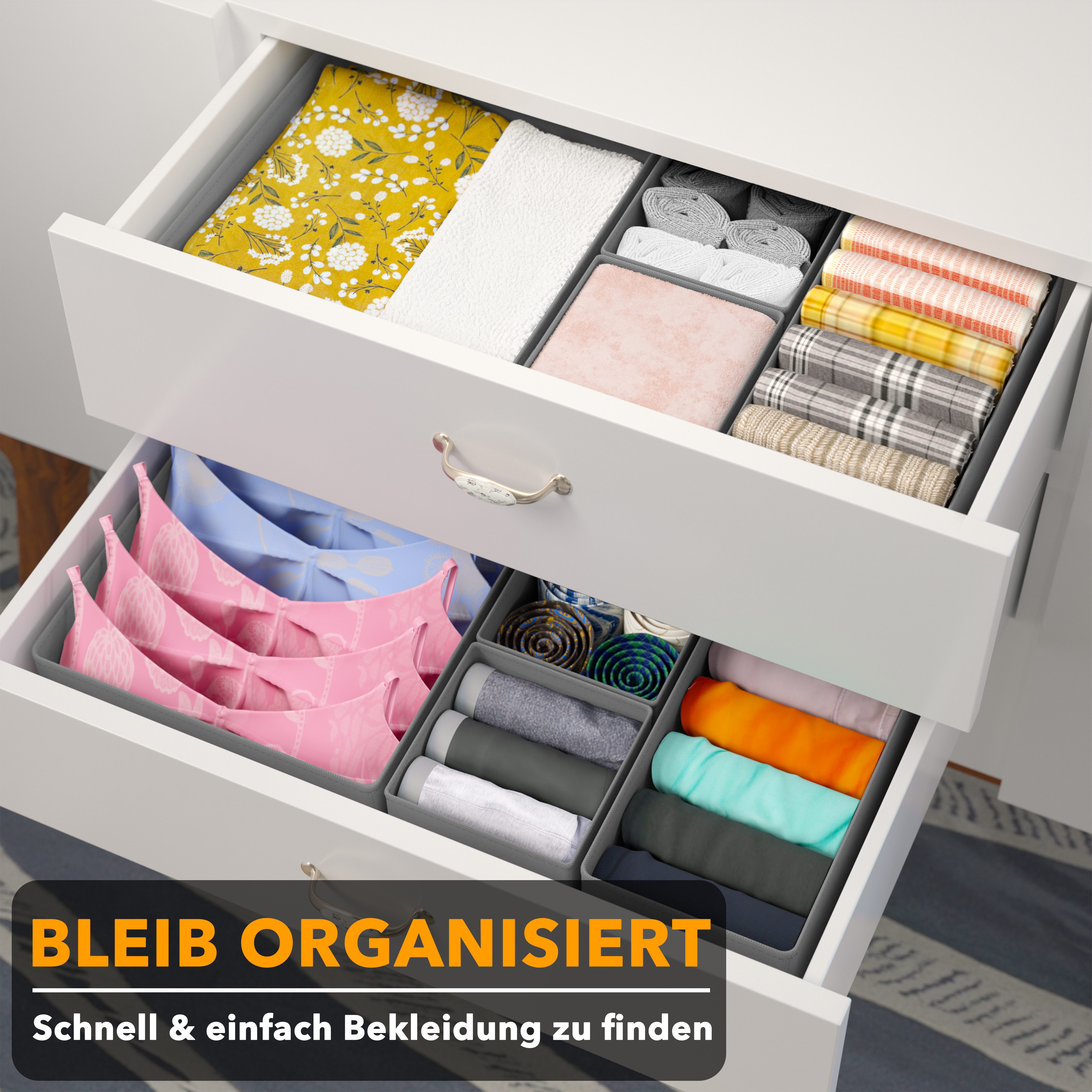 SpaceAid Auflagenbox 12 er Schubladen Organizer (Unterwäsche Organizer), Faltbare Aufbewahrungsbox Stoff – Bild 3 von 5