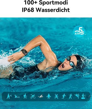 ENOMIR Smartwatch (1,78 Zoll, Android iOS), Herren AMOLED 100+ Sportmodi 12-tägige Akkulaufzeit 5ATM Fitnessuhr