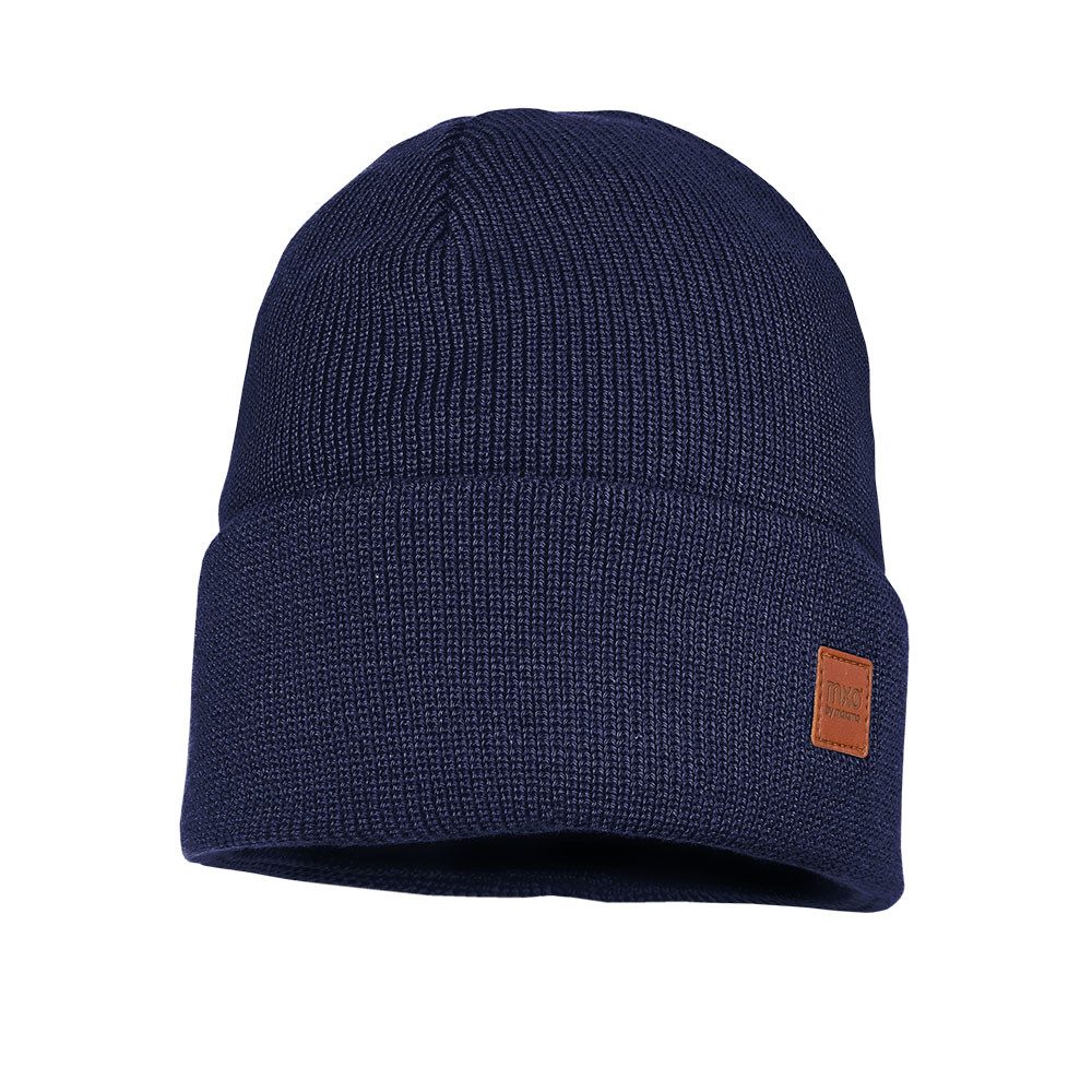 MAXIMO Beanie Strick, breiter Umschlag, gefüttert, wärmend, weich, unifarben