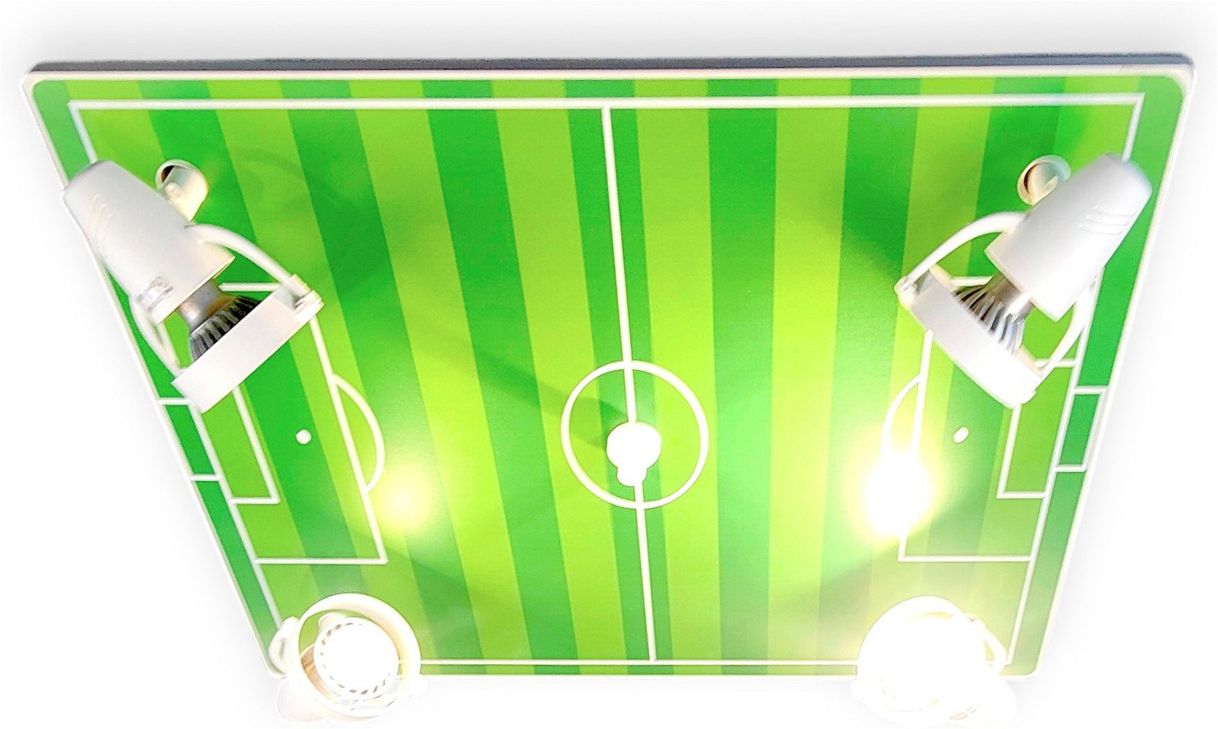 niermann Deckenleuchte Strahler Fußballfeld, Kinderzimmer, Kinderlampe, ohne Leuchtmittel, 4 verstellbare Spots, Made in Germany