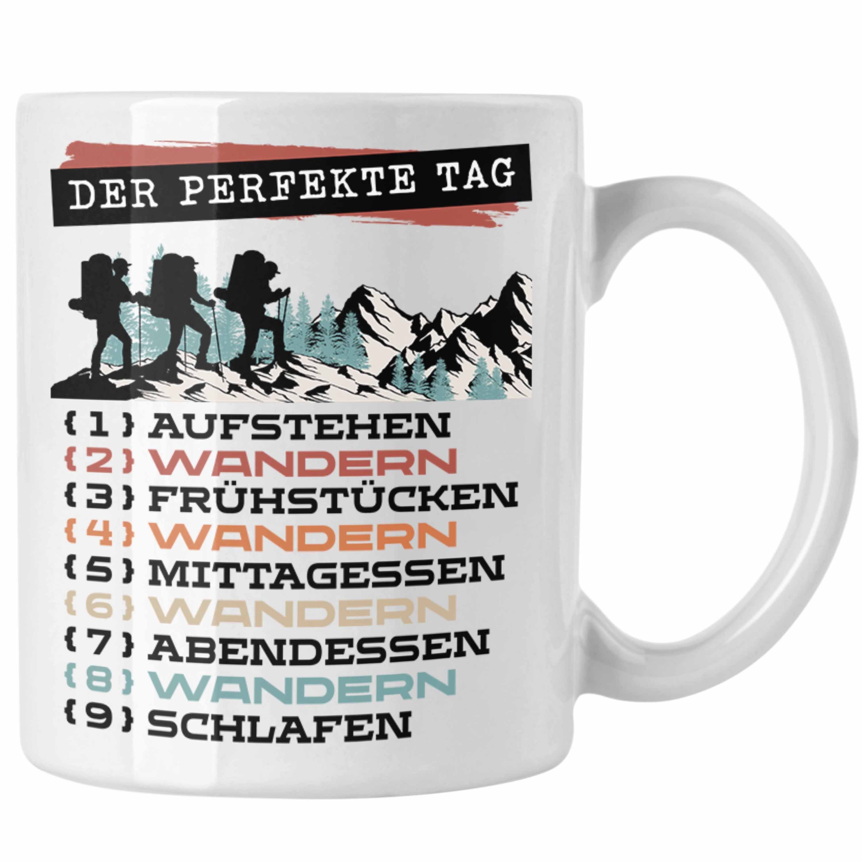 Trendation Tasse Trendation - Wandern Tasse Geschenk für Wander-Fans Berge Spruch Der P Weiss