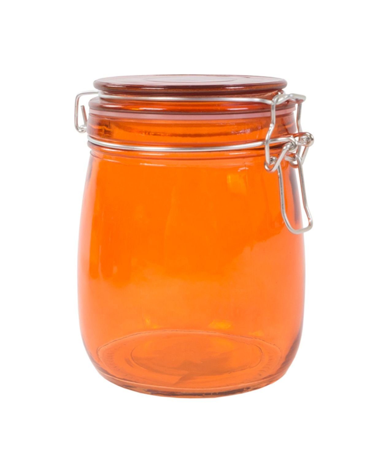 Glas Vorratsglas Drahtbügelglas Bügelverschluss Einweck, orange Vorratsdose Einmachgläser BURI 750ml
