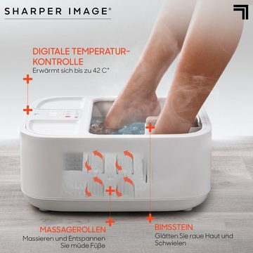 Sharper Image Fußbad Elektrisch Beheizbares Fußmassagegerät SPAHAVEN, mit Temperaturkontrolle und Massagerollen