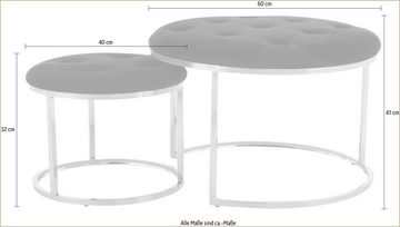 Kayoom Polstergarnitur Hocker Becky 825 2er-Set, (2-tlg., Hocker 1: B 60 cm/H 41 cm/T 60 cm Hocker 2: B 40 cm/H 32 cm/T 40 cm), vielseitig verwendbar, modern, pflegeleicht