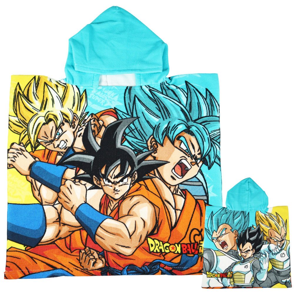Dragon Ball Badeponcho DragonBall Z Kinder Jungen Mikrofaser Poncho Badeponcho, Polyester