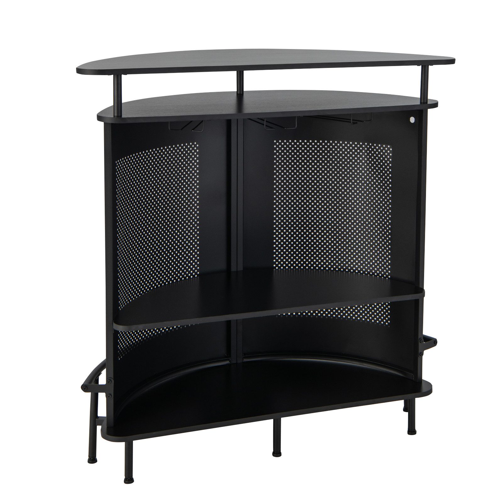 COSTWAY Bartisch, Küche, mit Stauraum & Fußstütze, 110,5x48x112,5cm, schwar günstig online kaufen