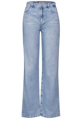 STREET ONE High-waist-Jeans in hellblauer Waschung