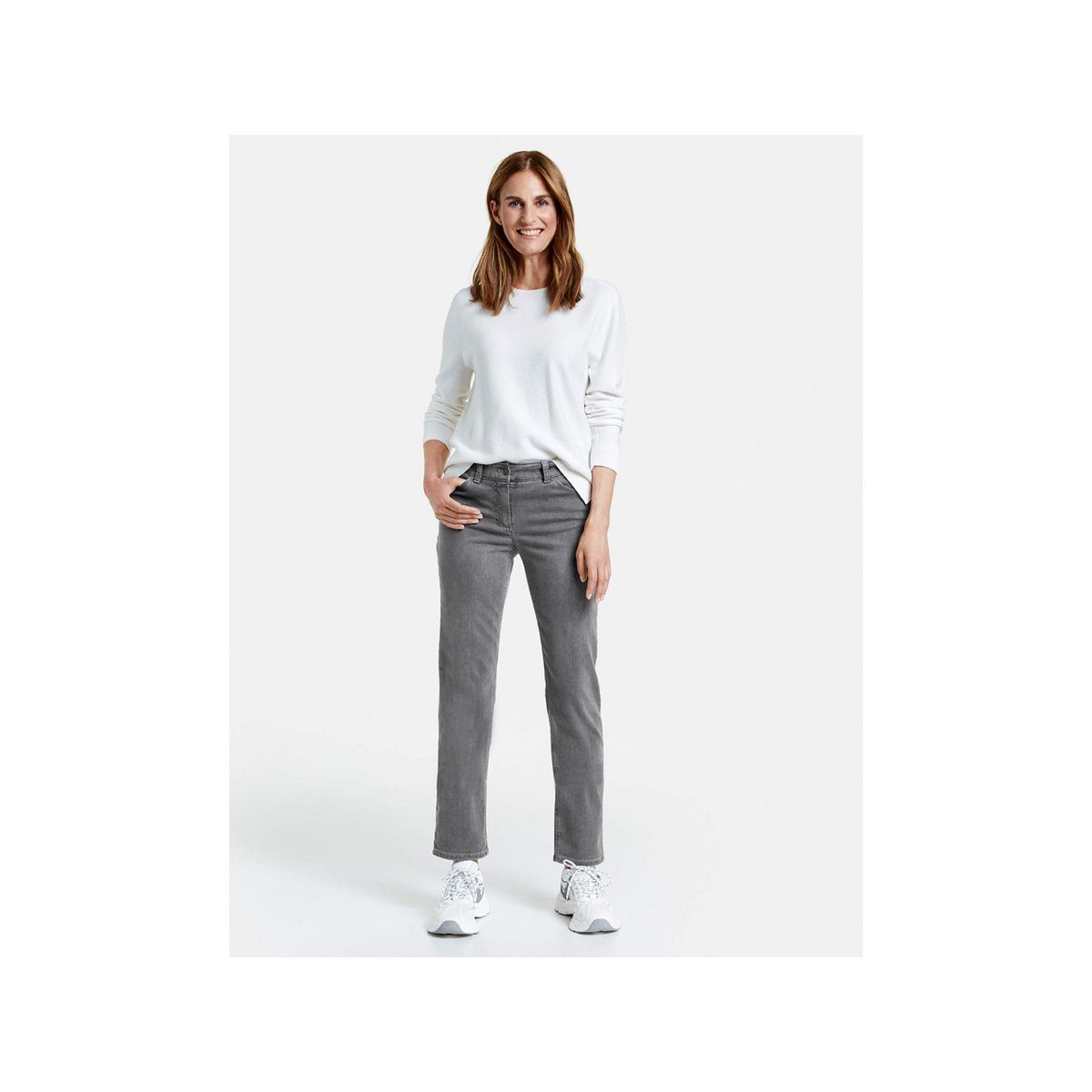 GERRY WEBER regular grau (1-tlg) Slim-fit-Jeans