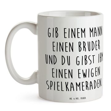 Mr. & Mrs. Panda Tasse Bruder Spielkamerad - Weiß - Geschenk, Mama, Becher, Keramiktasse, Ge, Keramik, Exklusive Motive