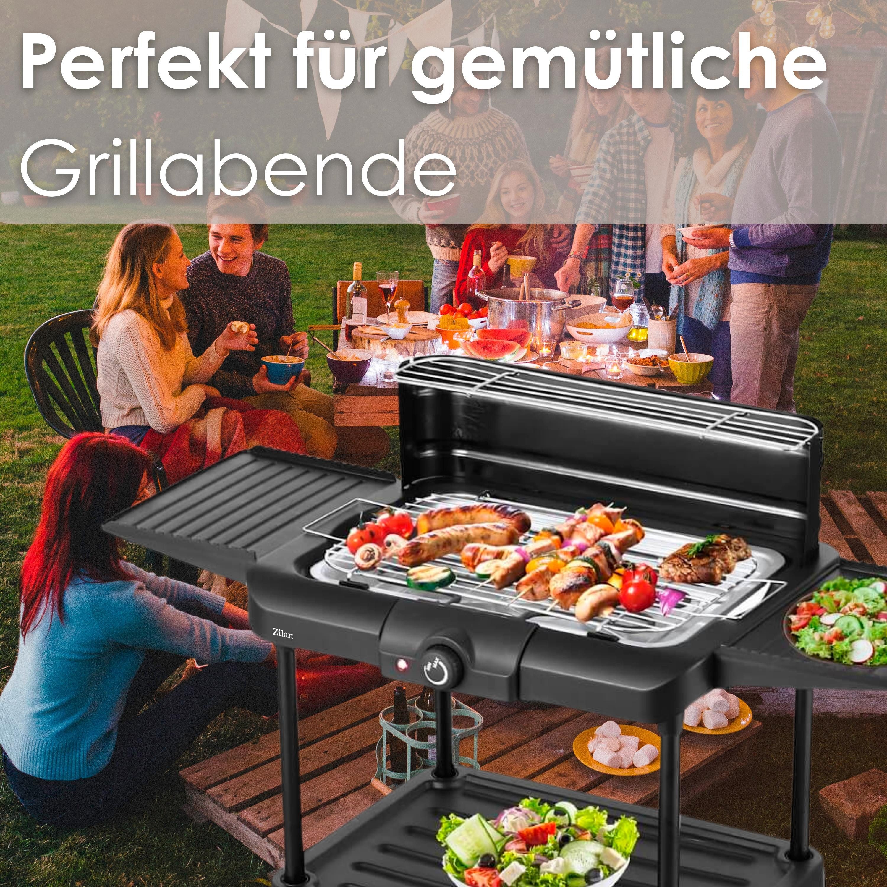 Zilan Tischgrill ZLN-3789, 2400 W, Windschutz