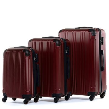 FERGÉ Kofferset 3 teilig Hartschale Québec, Trolley 3er Koffer Set, Reisekoffer 4 Rollen, Premium Rollkoffer