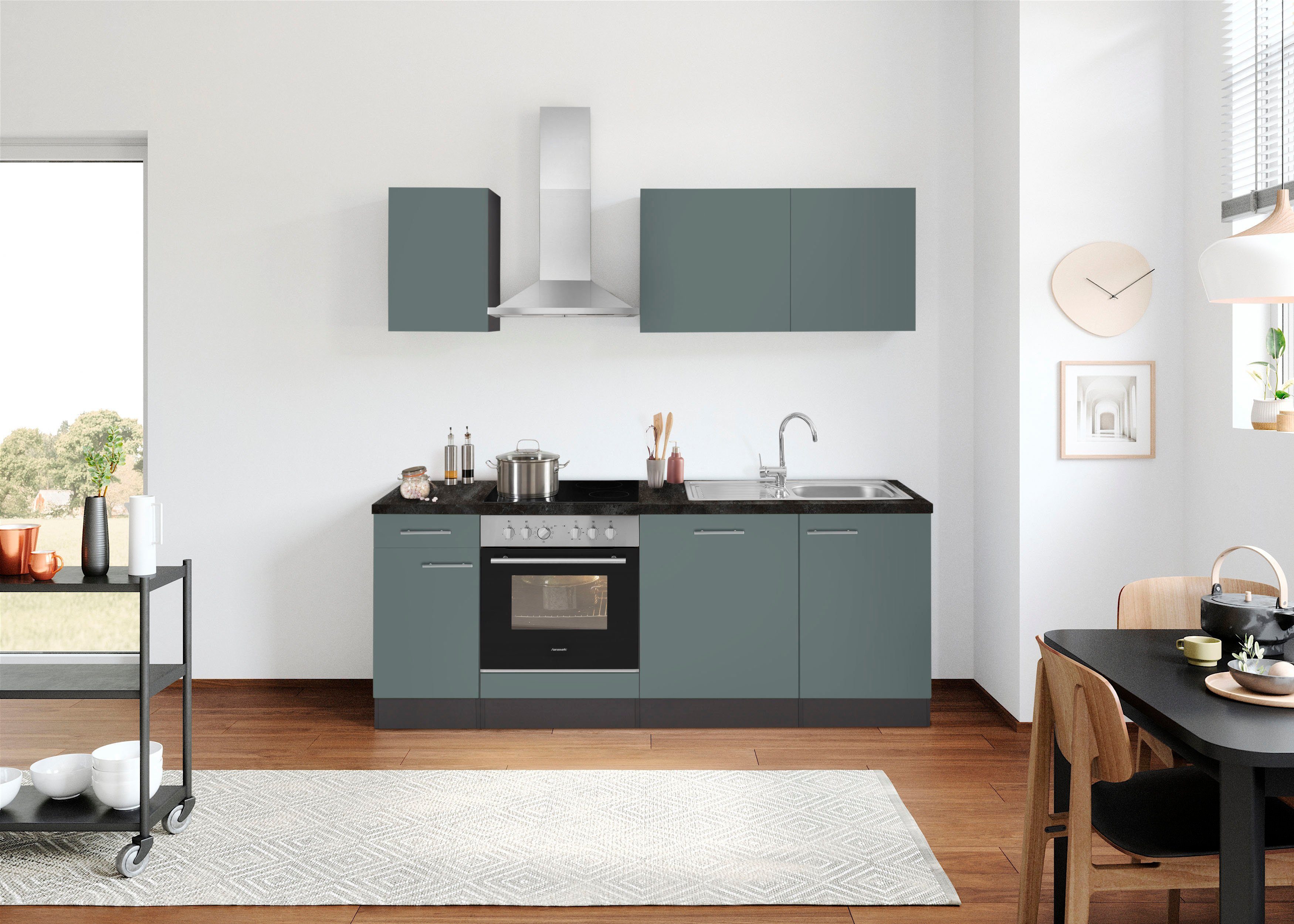 OPTIFIT Küchenzeile Malika, Breite 210 cm, mit Hanseatic-E-Geräten, inkl. G günstig online kaufen