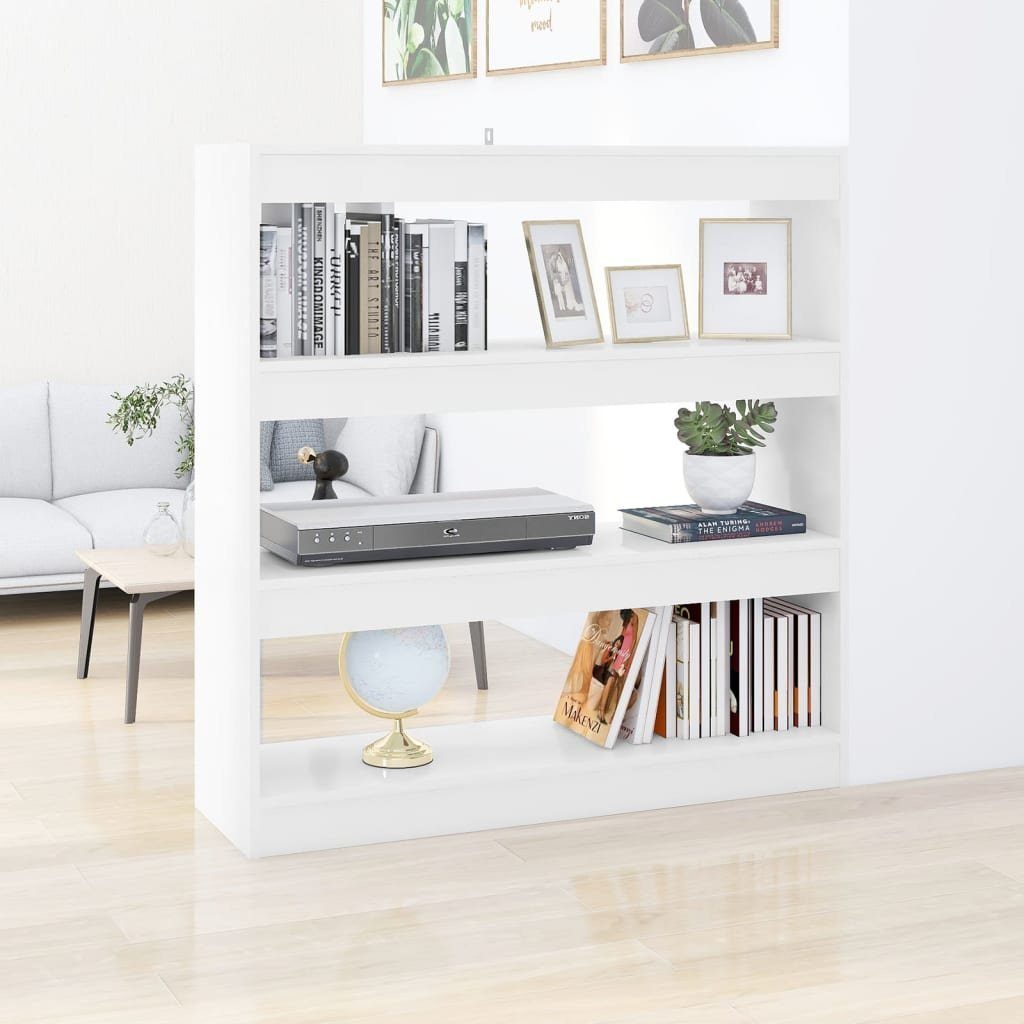 furnicato Bücherregal Bücherregal/Raumteiler Weiß 100x30x103 cm | Bücherschränke
