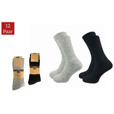 NERS Arbeitssocken Wintersocken für Damen und Herren halten besonders warm (12-Paar, 12 Paar) Die weiche Frotteesohle