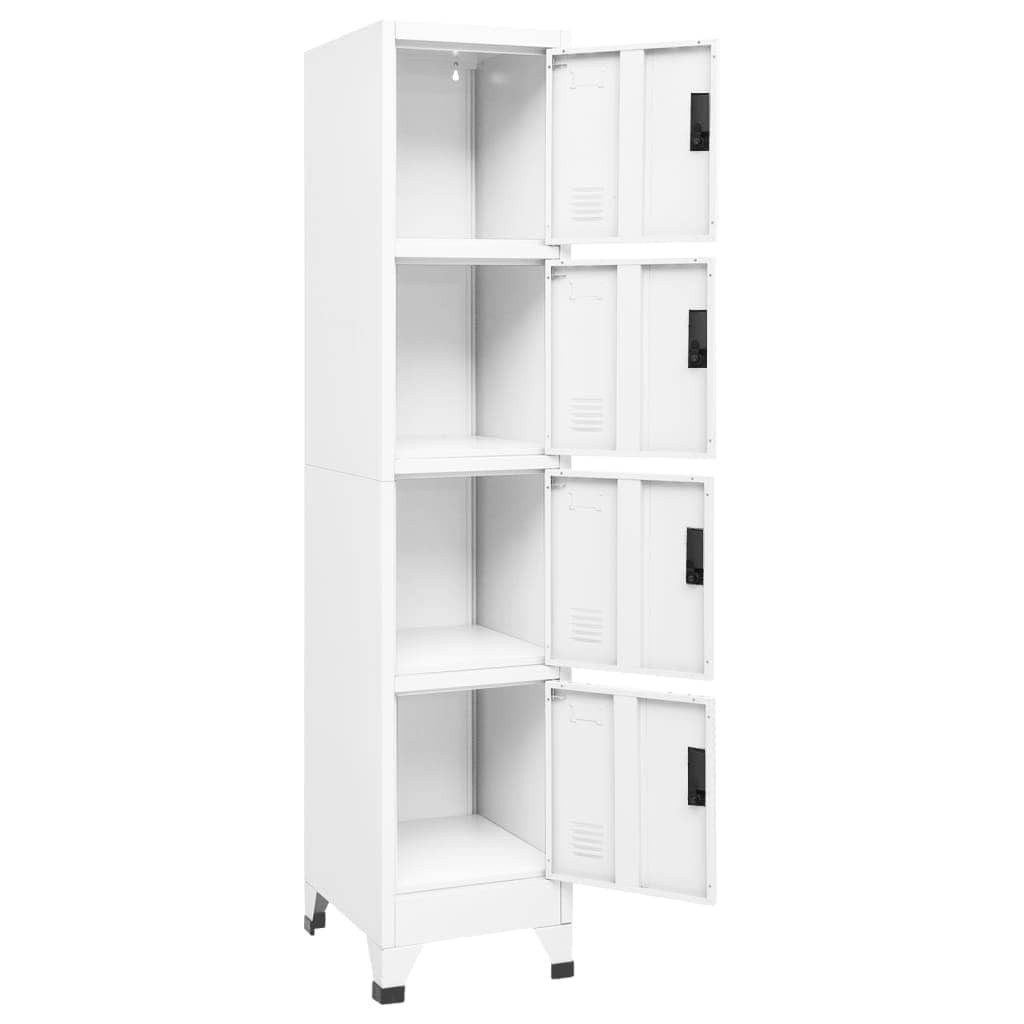 vidaXL Fächerschrank Schließfachschrank Weiß 38x45x180 cm Stahl (1-St)