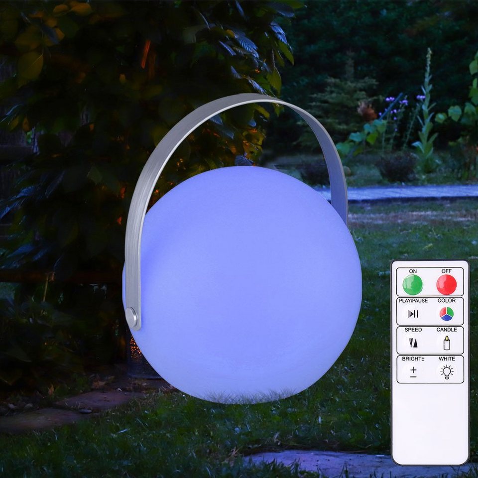 Globo LED Dekolicht, LED-Leuchtmittel fest verbaut, Warmweiß, Farbwechsel,  Gartendeko Kugelleuchte mit Fernbedienung