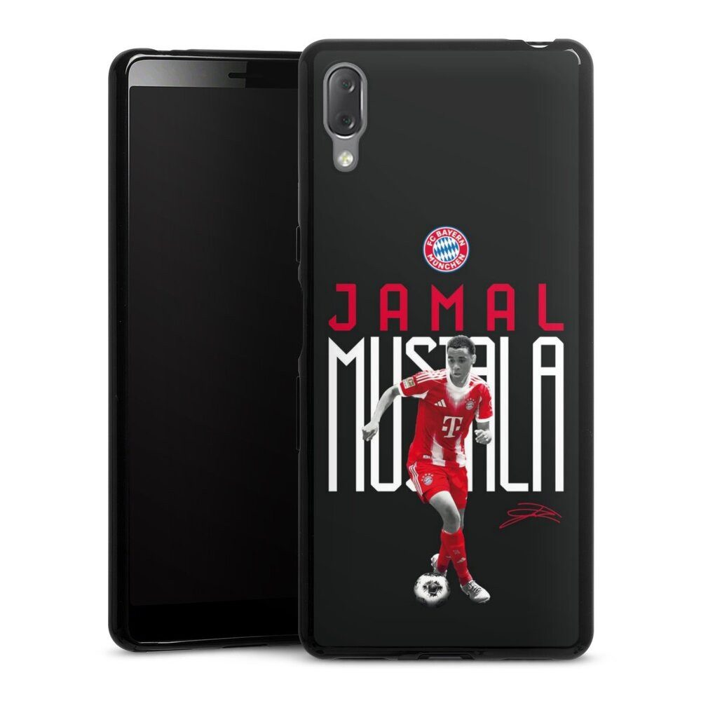 DeinDesign Handyhülle FC Bayern München Jamal Musiala Offizielles Lizenzprodukt, Sony Xperia L3 Silikon Hülle Bumper Case Handy Schutzhülle