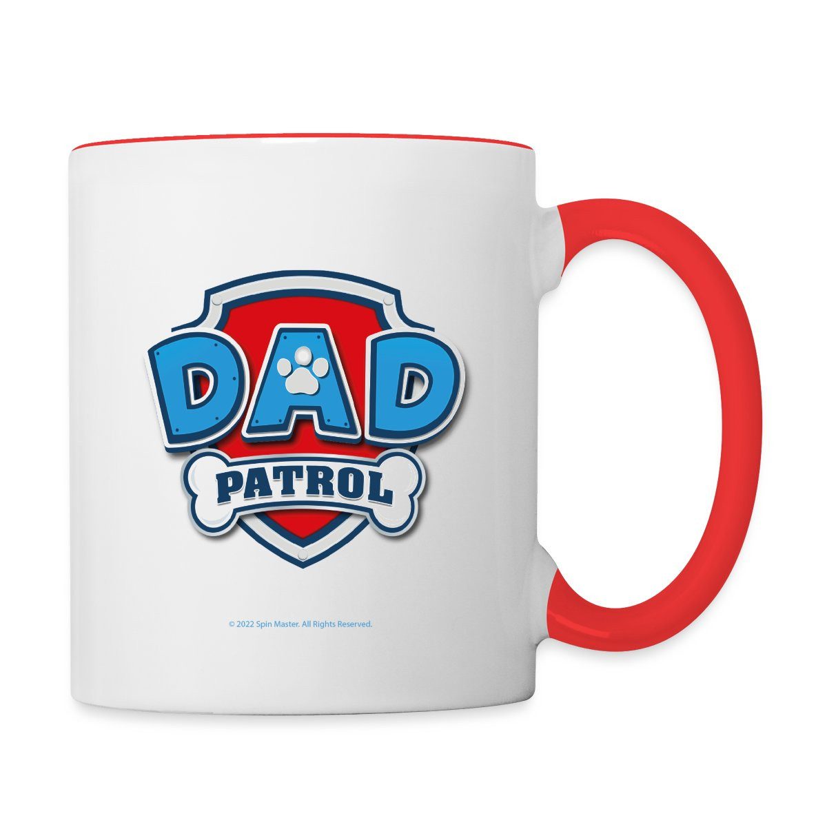 Spreadshirt Tasse Paw Patrol Dad Patrol Vatertag Geschenk Papa Tasse Zweifarbig, Keramik