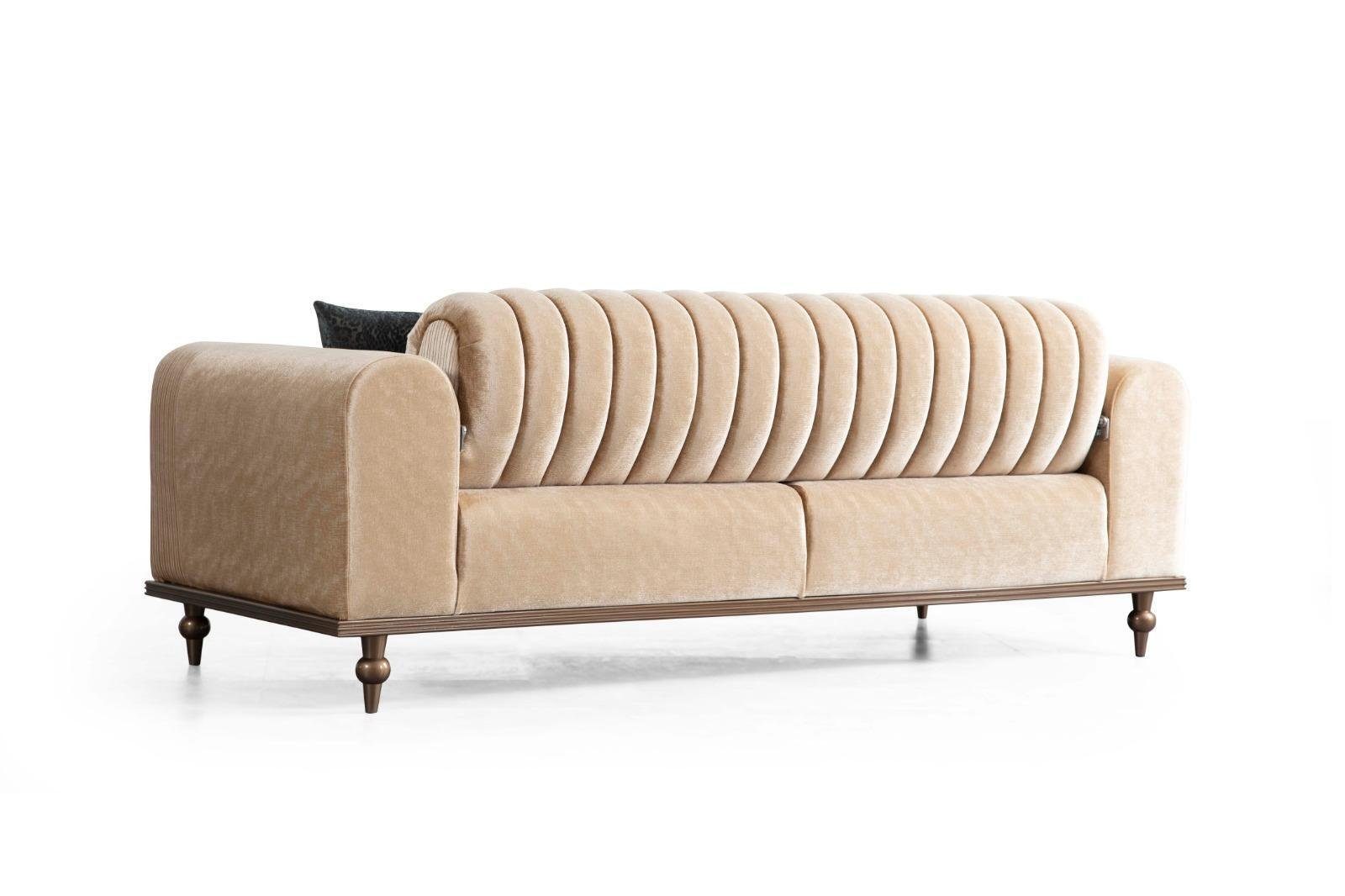 JVmoebel Sofa 3+1 Teile Set Couchtisch 2 Beige, Modern Wohnzimmer Design Couchgarnitur