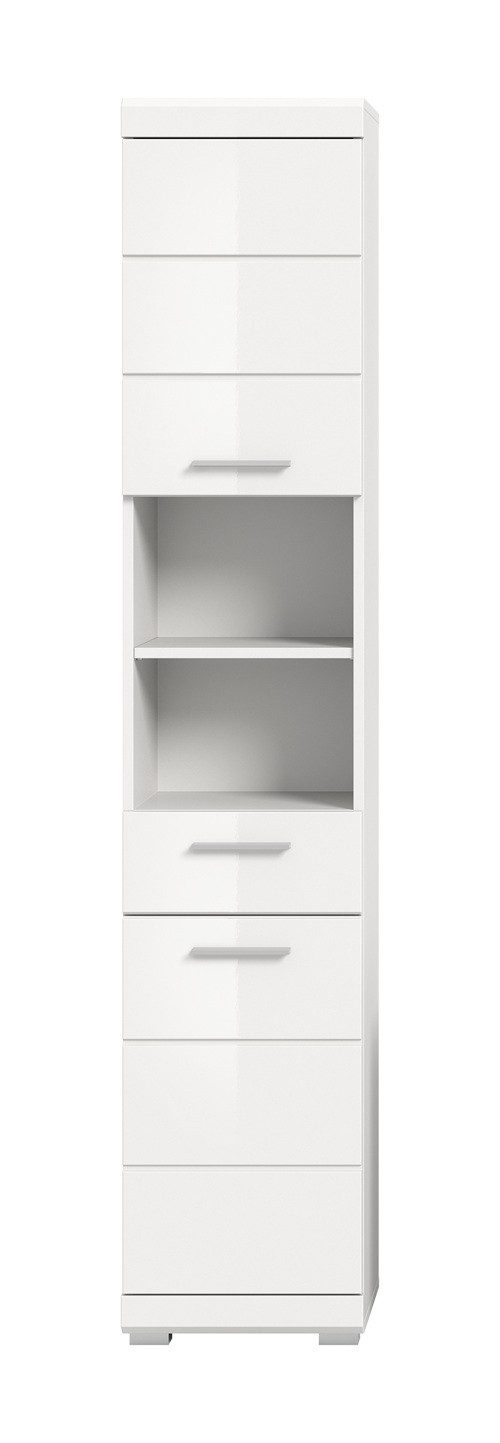 xonox.home Hochschrank Hochschrank Scout, weiß Hochglanz / weiß (1-St) Badmöbel, Badkombination