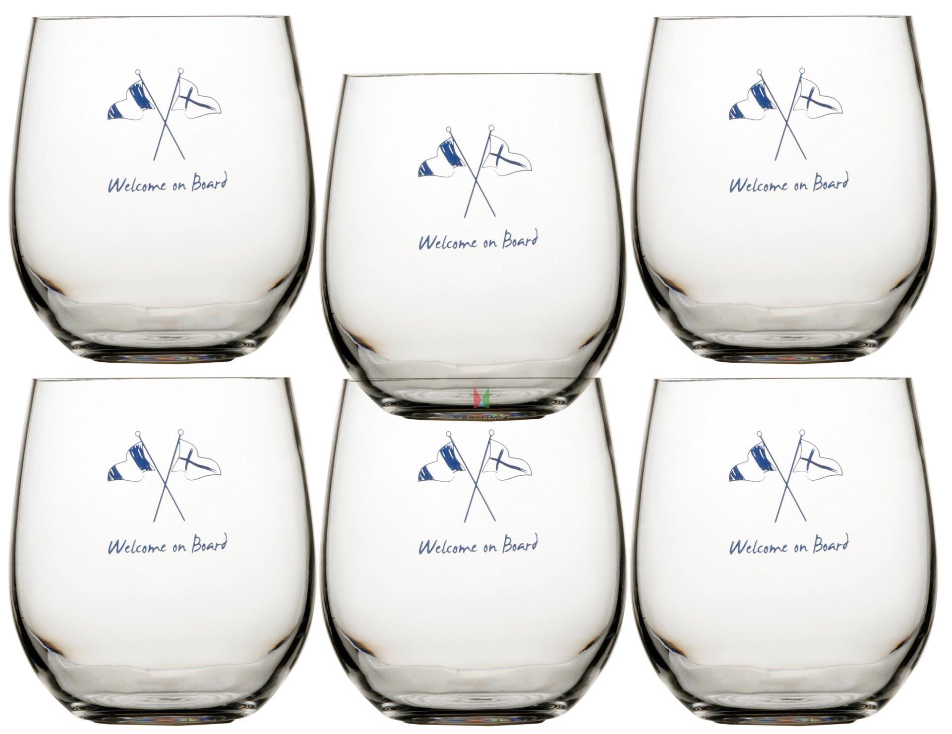 Marine Business Longdrinkglas Wasserglas Set 6 Stück, unzerbrechlich - Welcome On Board, Tritan